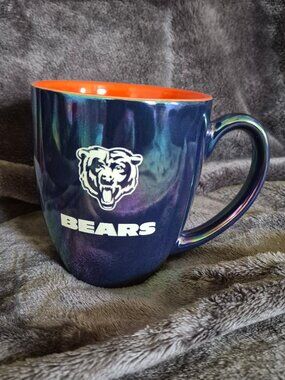NFL Chicago Bears Blue Irridescent Ceramic Logo'd Coffee Mug Memory Company